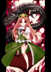 Rule 34 | 1girl, bad id, bad pixiv id, braid, china dress, chinese clothes, dragon, dress, eastern dragon, embodiment of scarlet devil, female focus, gorota, hat, hong meiling, long hair, red eyes, red hair, solo, touhou, twin braids