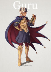 Rule 34 | 1boy, armor, boey (fire emblem), book, boots, cape, crown, english text, fire emblem, fire emblem echoes: shadows of valentia, fire emblem gaiden, gzei, holding, holding book, male focus, nintendo, smile, solo, spiked hair, white hair