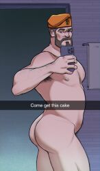Rule 34 | 1boy, arm hair, armpit hair, armpit hair peek, armpit peek, ass, ass hair, bara, beard, brimstone (valorant), brown hair, chest hair, english text, facial hair, fake phone screenshot, fake screenshot, feet out of frame, from side, hairy, hat, highres, holding, holding phone, huge ass, large pectorals, leg hair, legolligator, looking at viewer, male focus, male pubic hair, mature male, muscular, muscular male, mustache, navel hair, nipples, old, old man, pectorals, phone, pubic hair, selfie, short hair, snapchat, solo, thick eyebrows, thick thighs, thighs, turning head, valorant