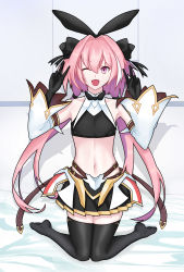 Rule 34 | absurdres, astolfo (fate), astolfo (saber) (fate), double v, fate/grand order, fate (series), highres, kinnexs, male focus, solo, tagme, thighhighs, v