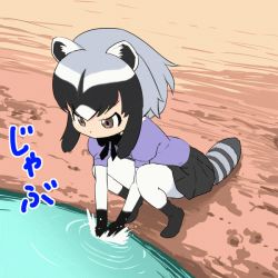 Rule 34 | !, !!, 10s, 2girls, animal ears, animated, animated gif, blush, clothes theft, common raccoon (kemono friends), feet, fennec (kemono friends), fox ears, kemono friends, multiple girls, mushi gyouza, panties, pantyhose, raccoon ears, raccoon tail, smile, socks, sparkle, striped clothes, striped panties, surprised, sweat, tail, text focus, theft, underwear, underwear theft, washing, water, wavy mouth, wide-eyed
