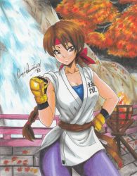 Rule 34 | 1girl, braid, braided ponytail, breasts, highres, snk, the king of fighters, the king of fighters xv, yuri sakazaki