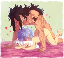 Rule 34 | 1boy, 1girl, barefoot, breasts, fairy tail, feet, gajeel redfox, hetero, levy mcgarden, nude, rboz, rusky, sex, small breasts, tagme, toes
