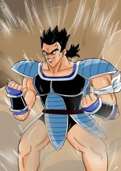 Rule 34 | 1boy, anger vein, angry, armor, black hair, clenched hand, clenched hands, clenched teeth, dragon ball, dragon ball z, dragonball z, kameha, male focus, muscular, solo, teeth, toma (dragon ball)
