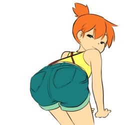 Rule 34 | 1girl, all fours, anal, animated, animated gif, anus, aogami, ass, ass shake, bare shoulders, bent over, bestiality, breasts, charmeleon, cleft of venus, clothes pull, colorized, creatures (company), cum, cum in ass, cum on body, cum on clothes, denim, denim shorts, doggystyle, dragon tail, ejaculation, fire, game freak, gen 1 pokemon, happy sex, hetero, looking back, misty (pokemon), nintendo, orange hair, penis, pokemon, pokemon (anime), pokemon (creature), ponytail, pussy, sex, sex from behind, shorts, shorts pull, simple background, small breasts, smile, suspenders, tail, uncensored, white background