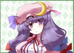 Rule 34 | 1girl, breasts, crescent, crescent moon, female focus, hat, highres, large breasts, long hair, moon, patchouli knowledge, purple eyes, purple hair, shirogane (platinum), solo, touhou