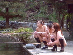 Rule 34 | asian, fishing, mosaic censoring, nude, photo (medium), pubic hair, public indecency, squatting