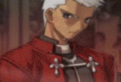 Rule 34 | 1girl, 3boys, animated, animated gif, archer (fate), battle, blood, chain, emiya shirou, epic, fate/stay night, fate (series), game cg, gilgamesh (fate), letterboxed, lowres, multiple boys, spoilers, sword, tohsaka rin, unlimited blade works (fate), weapon