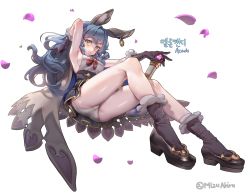 Rule 34 | 1girl, animal ears, ankle socks, arm up, armpits, backless outfit, black gloves, black skirt, black socks, breasts, cape, commentary request, commission, earrings, erune, ferry (granblue fantasy), from below, full body, gloves, granblue fantasy, high-waist skirt, highres, holding, holding weapon, jewelry, korean commentary, lace, lace-trimmed panties, lace trim, long hair, looking at viewer, medium breasts, muloli, neckerchief, panties, pantyshot, petals, shirt, sideboob, simple background, single earring, skirt, sleeveless, sleeveless shirt, smile, socks, solo, thighs, twitter username, underwear, wavy hair, weapon, white background, white panties, white shirt, yellow eyes