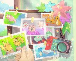 Rule 34 | :d, afloat, animal focus, apple, artist name, blue eyes, blue flower, blue sky, bulbasaur, bulletin board, camera, charmander, closed mouth, cloud, colored skin, commentary request, creatures (company), fire, floating, flower, food, fruit, game freak, gen 1 pokemon, hanabusaoekaki, holding, holding photo, jigglypuff, lapras, leaf, music, new pokemon snap, nintendo, no humans, open mouth, photo (object), pikachu, pink flower, pink skin, pokemon, pokemon (creature), purple flower, red eyes, shell, singing, sitting, sky, slowpoke, smile, solid circle eyes, standing, tail, tape, tree stump, upside-down, v-shaped eyebrows, water, window, yellow skin