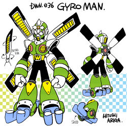 Rule 34 | 1boy, android, ariga hitoshi, armor, arrow (symbol), artist name, belt, black bodysuit, black eyes, bodysuit, boots, character name, character sheet, checkered background, chest armor, clenched hands, commentary request, concept art, english text, forehead jewel, from behind, full body, gem, gradient background, green armor, green background, green footwear, green helmet, gyro man, helmet, highres, knee boots, light blue background, looking ahead, looking to the side, male focus, mega man (classic), mega man (series), mega man 5, mega man megamix, multiple views, no humans, no mouth, propeller, red gemstone, robot, robot ears, scanlines, shoe soles, shoulder armor, simple background, standing, turnaround, white background, yellow belt