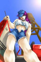 Rule 34 | capcom, final fight, from below, hat, poison (final fight), purple hair, tagme, underboob, vacation farm