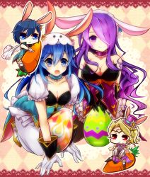 Rule 34 | 2boys, 2girls, animal ears, bare shoulders, blue hair, blush, breasts, brother and sister, camilla (fire emblem), camilla (spring) (fire emblem), carrot, chibi, chrom (fire emblem), chrom (spring) (fire emblem), fake animal ears, father and daughter, fire emblem, fire emblem awakening, fire emblem fates, fire emblem heroes, hair over one eye, large breasts, leotard, lips, long hair, looking at viewer, lucina (fire emblem), lucina (spring) (fire emblem), medium breasts, multiple boys, multiple girls, nintendo, official alternate costume, open mouth, pantyhose, playboy bunny, purple eyes, purple hair, rabbit ears, rabbit tail, sakumado, short hair, siblings, smile, tail, very long hair, wavy hair, xander (fire emblem), xander (spring) (fire emblem)