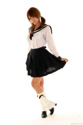 Rule 34 | cosplay, kneehighs, leah dizon, photo (medium), sailor, school uniform, serafuku, socks, twintails