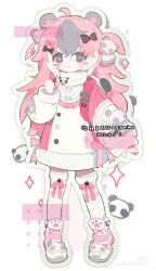 Rule 34 | + +, 1girl, 2024, ahoge, animal ears, animal print, artist name, backpack, bad source, bag, bear ears, bear print, bib, black bow, blush stickers, bow, bow legwear, buttons, child, chizunyanko, dated, dress, dress bow, full body, fur-trimmed dress, fur trim, grey eyes, grey hair, hair bow, hair ornament, hand up, highres, long hair, long sleeves, looking at viewer, multicolored hair, original, panda, panda ears, panda print, pink footwear, pink hair, pink thighhighs, polka dot, polka dot legwear, pom pom (clothes), randoseru, shoes, simple background, solo, sparkle, standing, streaked hair, striped clothes, striped thighhighs, symbol-shaped pupils, thigh strap, thighhighs, two side up, watermark, white background, white dress, white hair, white thighhighs, xiaohongshu watermark