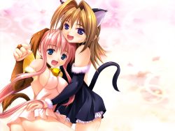Rule 34 | 2girls, aneimo 2, animal ears, bootup!, cat ears, cat tail, dog ears, dog tail, game cg, multiple girls, pencil (artist), tail