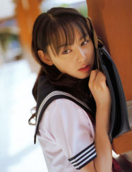 Rule 34 | akiyama rina, bag, bookbag, cosplay, photo (medium), sailor, school uniform, serafuku