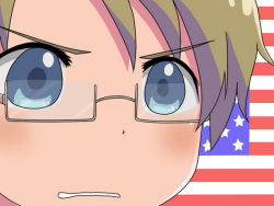 Rule 34 | america (hetalia), american flag, axis powers hetalia, blonde hair, blue eyes, glasses, gununu (meme), ichigo mashimaro, meme