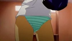 Rule 34 | 00s, 1girl, animated, animated gif, buruma, buruma pull, clothes pull, double vertical stripe, dressing, green panties, gym uniform, lowres, panties, pulling own clothes, shigure asa, shuffle!, solo, striped clothes, striped panties, underwear