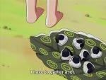 Rule 34 | 1girl, animated, anime screenshot, asagi marin, ass, brigadoon, brown hair, food, green eyes, imagining, monster, noodles, onigiri, outdoors, plant, ramen, restrained, screencap, solo, sound, subtitled, tagme, tentacles, the end (phrase), tree, video