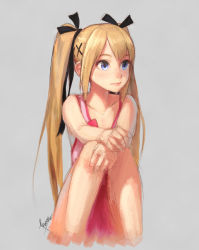 Rule 34 | 1girl, blonde hair, blue eyes, dead or alive, dead or alive 5, dress, efmoe, hair ribbon, highres, long hair, marie rose, ribbon, sketch, solo, twintails