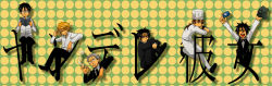 Rule 34 | 6+boys, bad id, bad pixiv id, black hair, blonde hair, book, brown hair, camera, chef, chef hat, cigarette, gas mask, glasses, hair ornament, hairclip, hat, highres, hiromichi kibayashi, kibayashi hiromichi, male focus, mask, mori shuuei, multiple boys, ryuuzaki kouichirou, shiratori tsubasa, shuuei mori, smoking, tanaka&#039;s grandfather, tanaka azuma, tanaka manabu, trembling, yandere kanojo, yomoya chunko