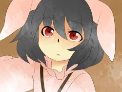 Rule 34 | 1girl, animal ears, bad id, bad pixiv id, black hair, rabbit ears, close-up, comic, female focus, hammer (sunset beach), inaba tewi, jewelry, necklace, red eyes, short hair, silent comic, solo, touhou