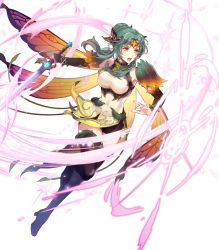 Rule 34 | 1girl, black footwear, boots, breasts, bridal gauntlets, brown eyes, butterfly wings, cape, denim, denim shorts, dress, elincia ridell crimea, fire emblem, fire emblem: path of radiance, fire emblem: radiant dawn, fire emblem heroes, full body, glowing, glowing weapon, gradient clothes, green hair, hair ornament, highres, holding, holding sword, holding weapon, insect wings, looking away, medium breasts, nintendo, official alternate costume, official art, open mouth, short dress, shorts, solo, standing, sword, thigh boots, thighhighs, thighs, thorns, tiara, transparent background, weapon, wings