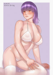 Rule 34 | 1girl, ayane (doa), bikini, breasts, dead or alive, dead or alive 5, highres, large breasts, purple hair, red eyes, solo, swimsuit, tecmo, zenkou