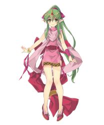 Rule 34 | 1girl, arms at sides, back bow, bow, bridal gauntlets, closed mouth, dress, female focus, fire emblem, fire emblem: shadow dragon, fire emblem heroes, full body, green hair, grey eyes, hair between eyes, highres, ito noizi, legs, long hair, looking at viewer, nintendo, pink dress, pointy ears, red bow, red footwear, red ribbon, red sash, ribbon, sash, shoes, short dress, side-tie dress, sidelocks, smile, solo, tiara, tiki (fire emblem), tiki (young) (fire emblem), transparent background, very long hair