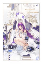 Rule 34 | 1girl, angel wings, bare legs, blush, breasts, bridal veil, bug, butterfly, closed mouth, dress, dress flower, earrings, full body, girls&#039; frontline, hand up, high heels, highres, insect, jewelry, legs, long hair, looking down, nail polish, official alternate costume, plumw, purple hair, red eyes, red nails, ring, sitting, solo, thighs, veil, wedding band, wedding dress, white dress, white footwear, white wings, wings, zb-26 (girls&#039; frontline), zb-26 (the 1000th paper crane) (girls&#039; frontline), zb 26