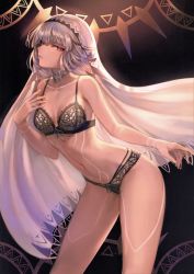 Rule 34 | 1girl, absurdres, altera (fate), bare shoulders, blunt bangs, blush, body markings, bra, breasts, choker, collarbone, dark-skinned female, dark skin, fate/extella, fate/extra, fate (series), forehead jewel, gradient background, hand up, headband, highres, leaning forward, lingerie, looking at viewer, mashuu (neko no oyashiro), navel, panties, parted lips, red eyes, scan, short hair, sidelocks, small breasts, solo, thighs, underwear, underwear only, veil, white hair