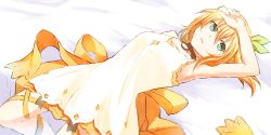 Rule 34 | 10s, 1girl, bed, black neckwear, blonde hair, blue eyes, choker, dress, edna (tales), hair ribbon, hairband, looking at viewer, lying, mishiro (andante), ribbon, short hair, side ponytail, solo, tales of (series), tales of zestiria
