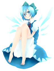 Rule 34 | 1girl, absurdres, blue hair, cirno, dress, female focus, full body, highres, ice, short hair, simple background, solo, touhou, underwear, white background