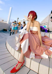 Rule 34 | cosplay, evening gown, highres, hino kahoko, kiniro no corda, kouzuki suzuka, photo (medium), red hair