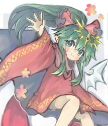 Rule 34 | 1girl, blush, closed mouth, delaware3850, dragon wings, dress, fire emblem, fire emblem: mystery of the emblem, fire emblem heroes, gem, green eyes, grey wings, hair between eyes, hair ribbon, headpiece, highres, light green hair, long hair, long sleeves, multicolored wings, nintendo, official alternate costume, pink dress, pink ribbon, pink scarf, pointy ears, ponytail, red gemstone, ribbon, scarf, sidelocks, smile, solo, tiki (fire emblem), tiki (young) (fire emblem), two-tone wings, white wings, wide sleeves, wings