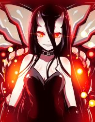 Rule 34 | 10s, 1girl, abyssal ship, battleship princess, black hair, breasts, glowing, glowing eyes, highres, horns, kantai collection, long hair, looking at viewer, pale skin, personification, red eyes, skin-covered horns, smile, tanashi (mk2)
