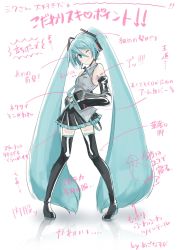 Rule 34 | 1girl, ;), agonasubi, bare shoulders, black skirt, black thighhighs, blouse, blue hair, blue nails, blue necktie, blush, boots, breasts, detached sleeves, fingernails, grey shirt, hair between eyes, hands on own stomach, happy, hatsune miku, head tilt, headset, highres, legs apart, long hair, looking at viewer, nail polish, necktie, number tattoo, one eye closed, pleated skirt, reflection, reflective floor, shadow, shirt, shoulder tattoo, simple background, skirt, sleeveless, sleeveless shirt, small breasts, smile, solo, standing, tattoo, thigh boots, thighhighs, translation request, twintails, very long hair, vocaloid, vocaloid boxart pose, white background, zettai ryouiki