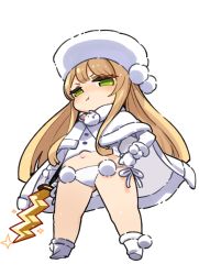 Rule 34 | 1girl, character request, chibi, closed mouth, fate (series), full body, fur hat, hat, ivan the terrible (fate), long hair, looking at viewer, papakha, simple background, solo, weapon, white background