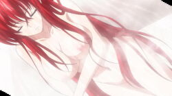 Rule 34 | breasts, closed eyes, high school dxd, large breasts, navel, nipples, nude, red hair, rias gremory, screencap, showering, stitched, third-party edit, wet