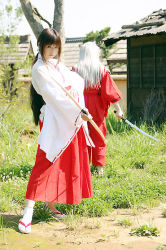 Rule 34 | bow (weapon), cosplay, inuyasha, inuyasha (character), japanese clothes, kikyou (inuyasha), miko, mizuhara arisa, photo (medium), weapon
