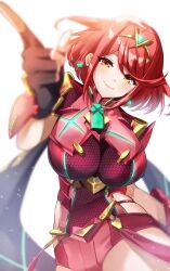 Rule 34 | breasts, large breasts, ponfu y, pyra (xenoblade), red eyes, red hair, solo, xenoblade chronicles (series), xenoblade chronicles 2