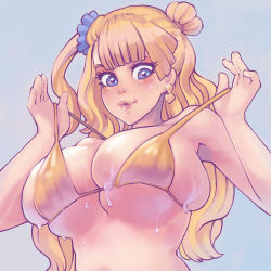 Rule 34 | 1girl, absurdres, blonde hair, breasts, galko, highres, huge breasts, large breasts, long hair, oshiete! galko-chan, solo