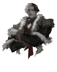 Rule 34 | 1boy, black coat, brown hair, chinese commentary, coat, collared coat, commentary request, cropped torso, crossed arms, emet-selch, epaulettes, final fantasy, final fantasy xiv, frown, fur-trimmed coat, fur trim, furrowed brow, garlean, gloves, half-closed eye, highres, long sleeves, looking at viewer, male focus, mature male, multicolored hair, one eye closed, realistic, shawnstaw, short hair, simple background, solo, squinting, third eye, two-tone hair, upper body, white background, white gloves, white hair, yellow eyes
