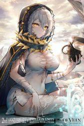Rule 34 | 1girl, absurdres, breasts, cleavage, code vein, highres, io (code vein), large breasts, looking at viewer, namco, official art