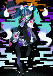 Rule 34 | 1girl, absurdres, black skirt, black thighhighs, commentary, creatures (company), detached sleeves, dusk ball, eyelashes, game freak, gen 4 pokemon, ghost miku (project voltage), green hair, grey shirt, hair between eyes, hand up, hatsune miku, highres, long hair, long sleeves, mismagius, nintendo, orange eyes, poke ball, pokemon, pokemon (creature), project voltage, sakuya 93, shirt, skirt, sleeves past fingers, sleeves past wrists, thighhighs, twintails, vocaloid