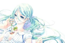 Rule 34 | 1girl, flower, green eyes, green hair, hatsune miku, highres, hona4869, hona (platinum egg), long hair, vocaloid