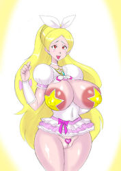 Rule 34 | 10s, breasts, censored, covered erect nipples, cure rhythm, huge breasts, minamino kanade, precure, pussy, suite precure, thong