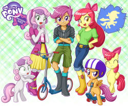 Rule 34 | 3girls, apple bloom, cutie mark crusaders, dual persona, multiple girls, my little pony, my little pony: equestria girls, my little pony: friendship is magic, personification, scootaloo, sweetie belle, tagme, uotapo