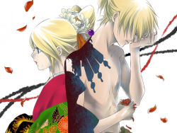 Rule 34 | 1boy, 1girl, alternate hairstyle, brother and sister, clothed female nude male, couple, hetero, japanese clothes, kagamine len, kagamine rin, kimono, nude, short hair, siblings, tears, toyu, twins, vocaloid